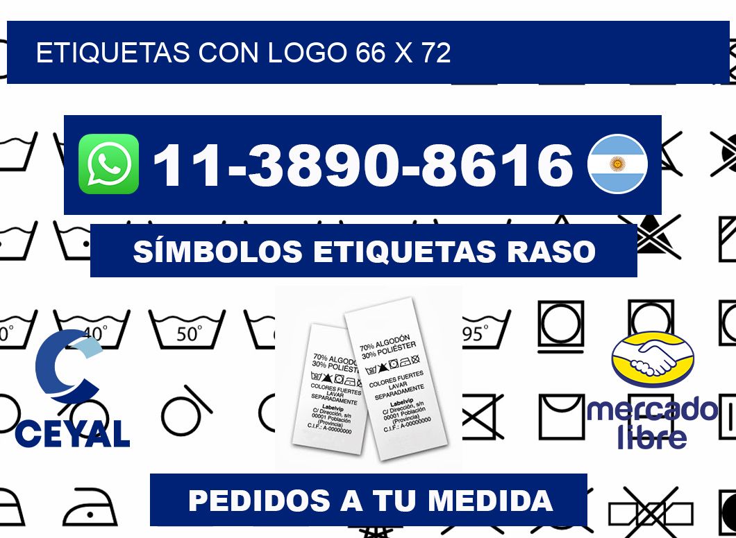 Etiquetas con logo 66 x 72