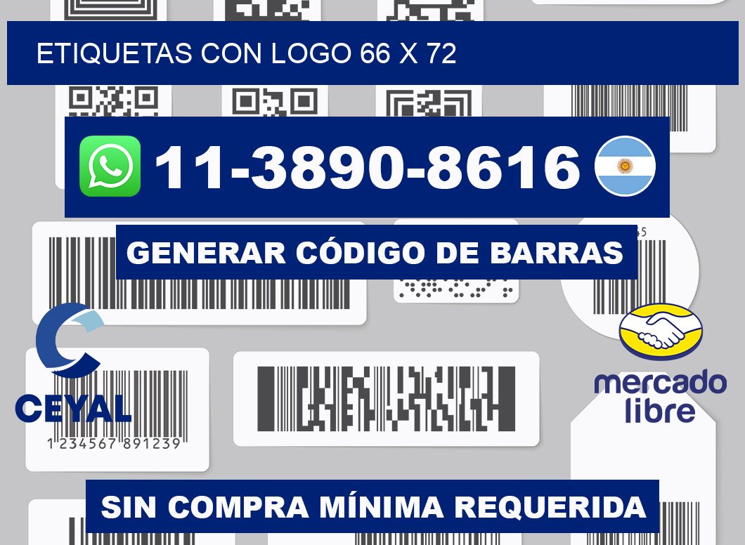 Etiquetas con logo 66 x 72