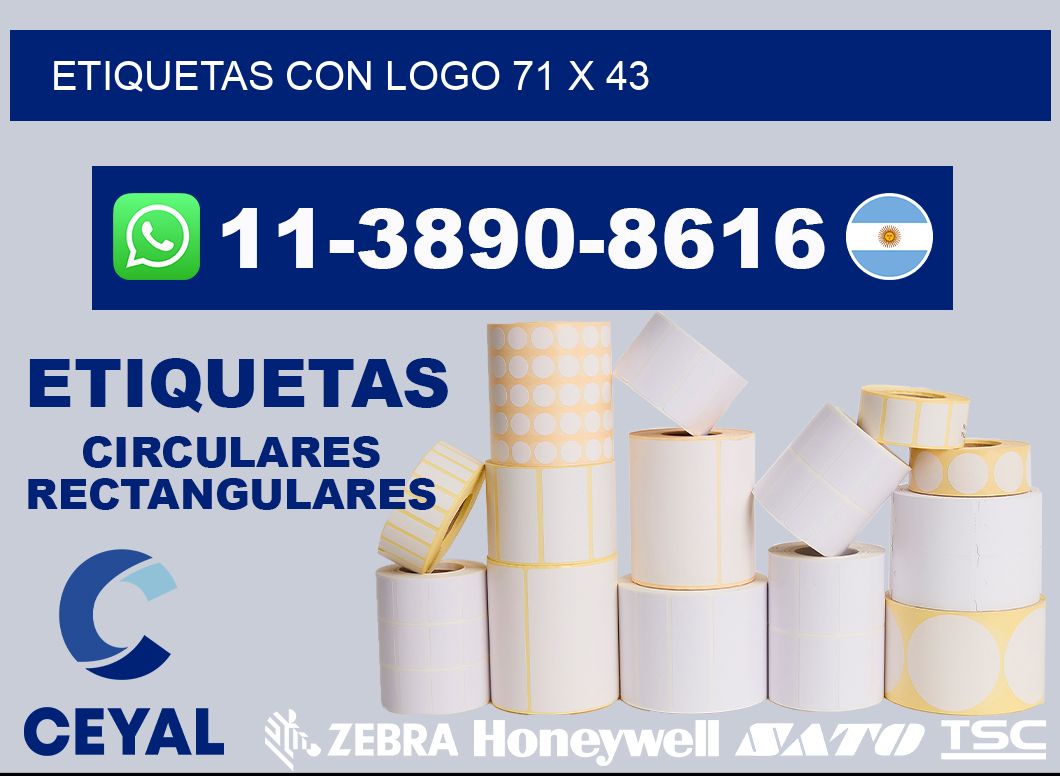 Etiquetas con logo 71 x 43
