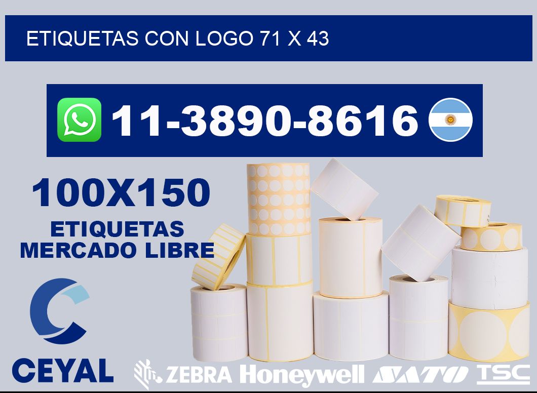 Etiquetas con logo 71 x 43