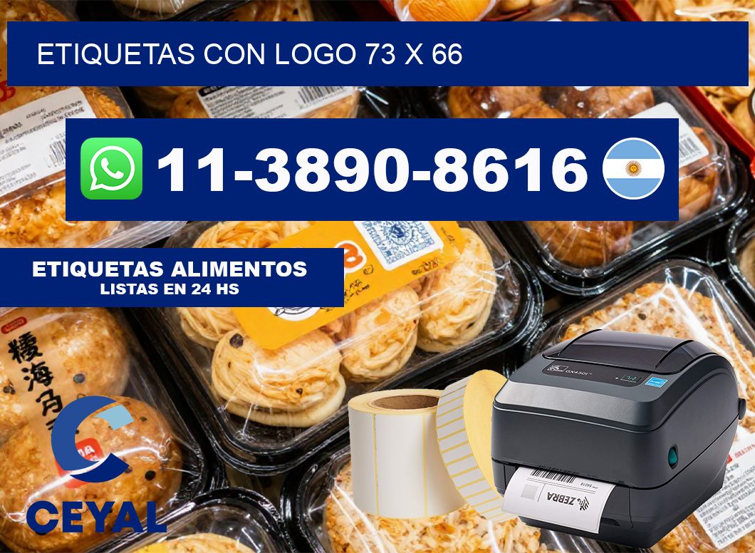 Etiquetas con logo 73 x 66