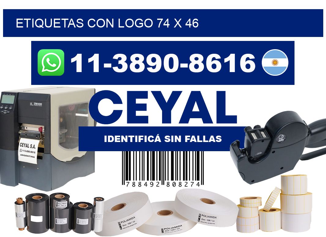 Etiquetas con logo 74 x 46