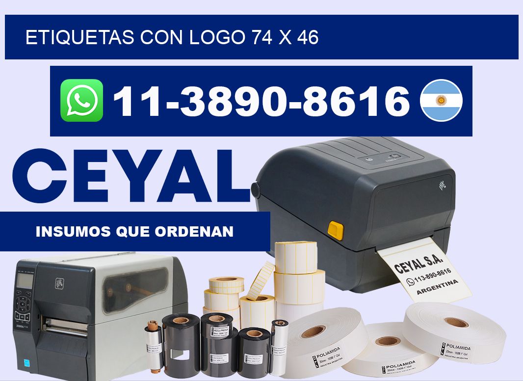 Etiquetas con logo 74 x 46