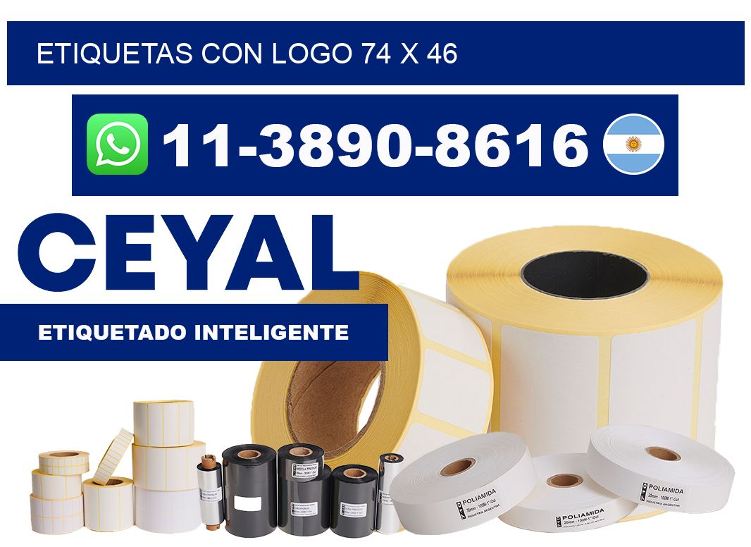 Etiquetas con logo 74 x 46