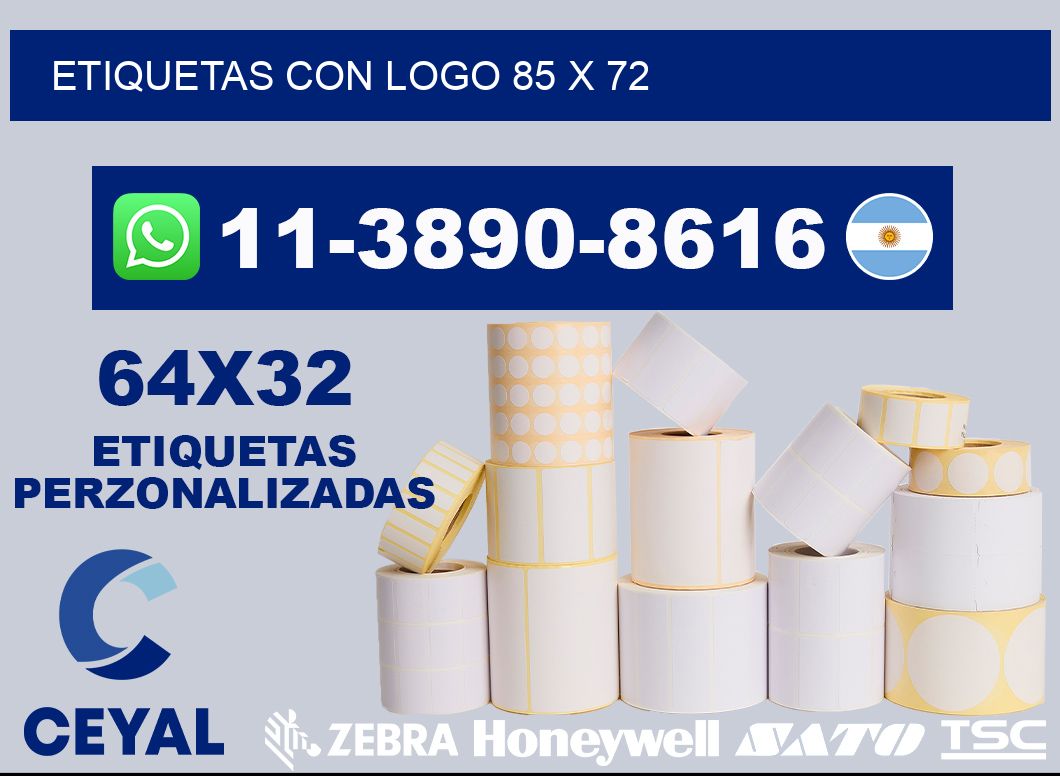Etiquetas con logo 85 x 72