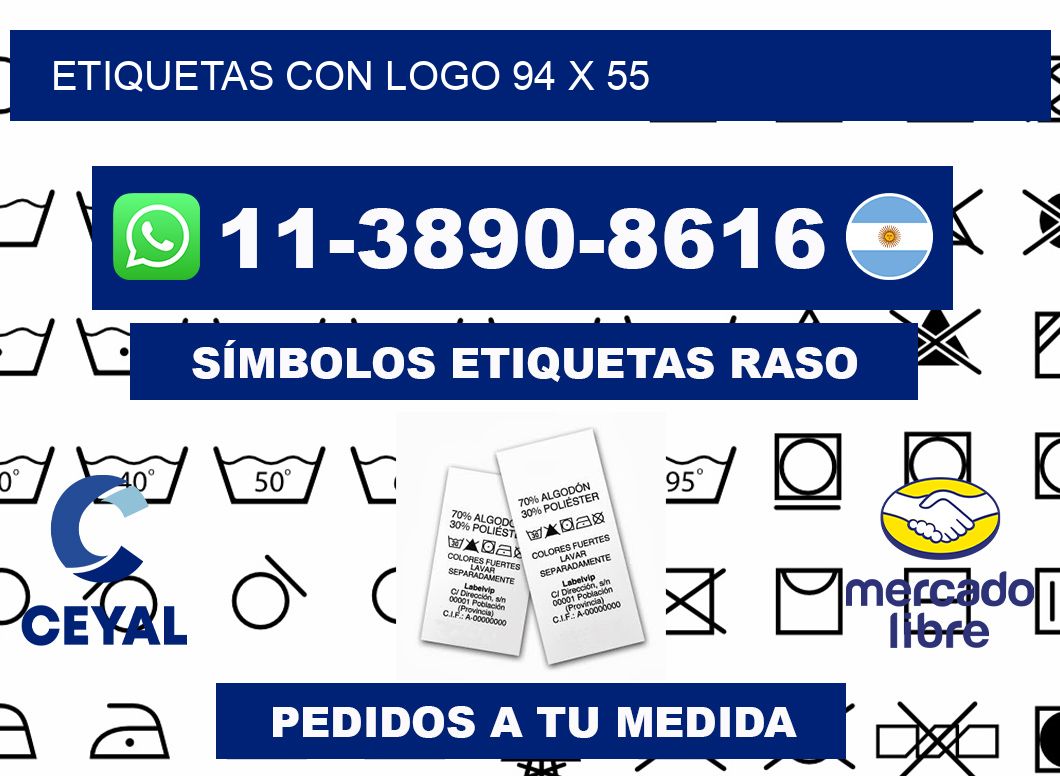 Etiquetas con logo 94 x 55