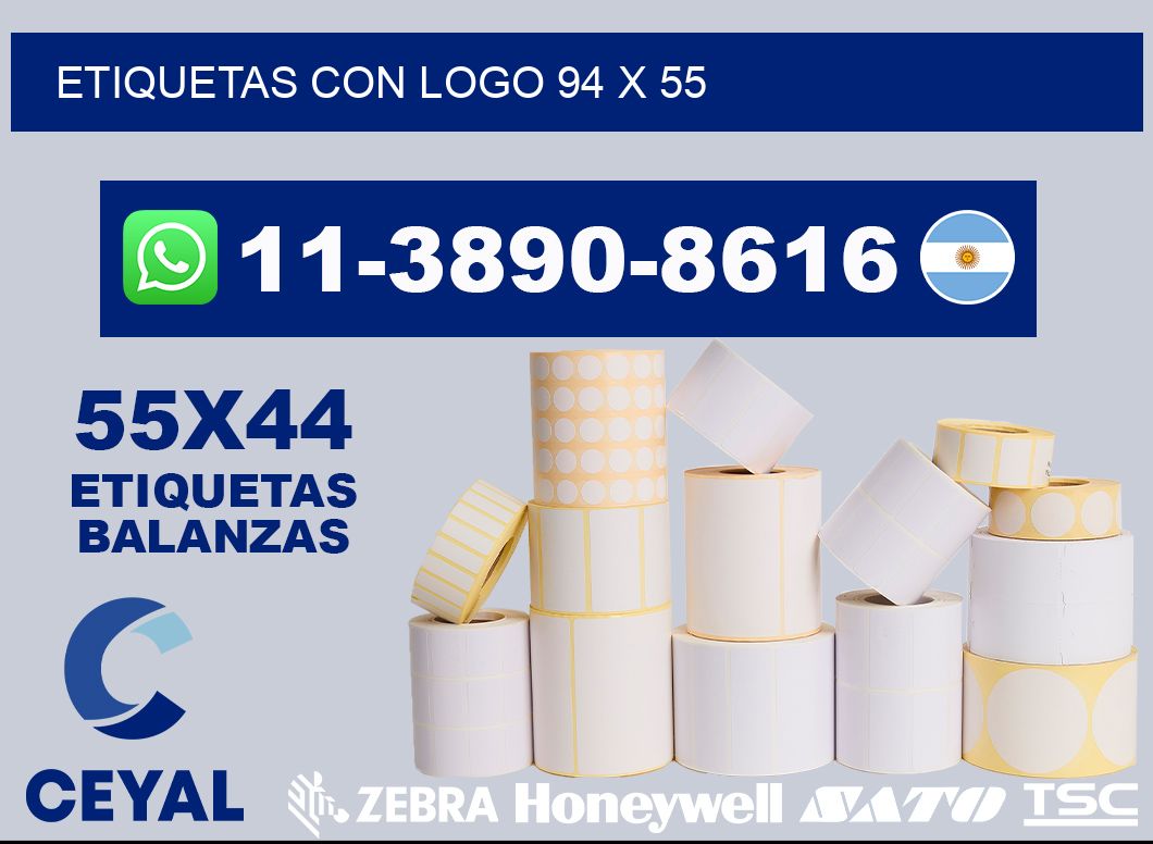Etiquetas con logo 94 x 55