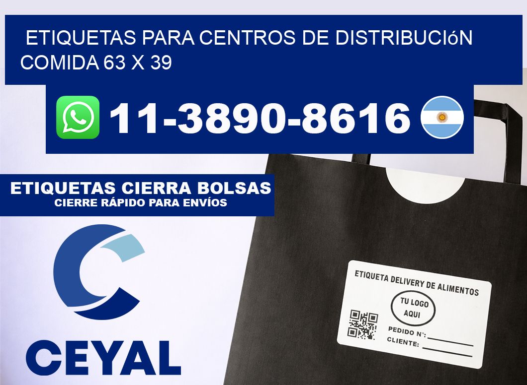 Etiquetas para centros de distribución comida 63 x 39