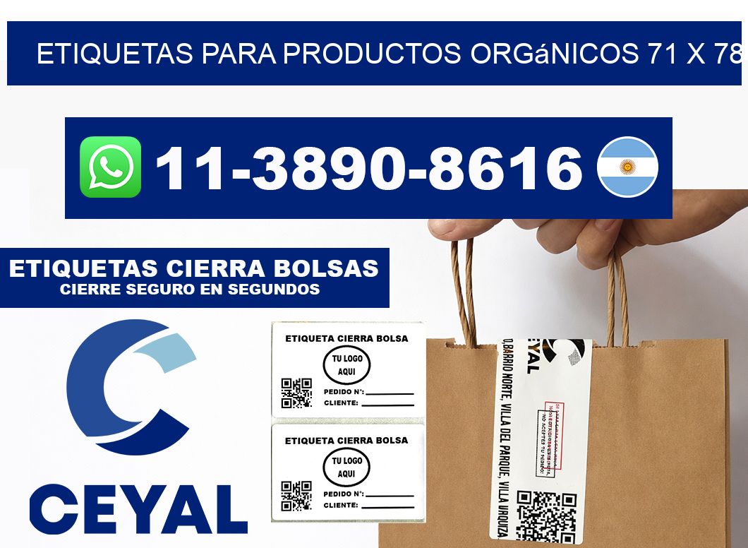 Etiquetas para productos orgánicos 71 x 78