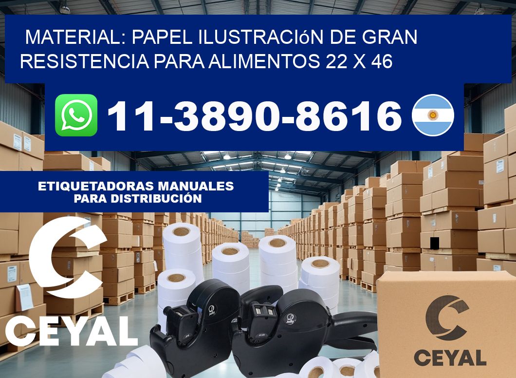 Material: papel ilustración de gran resistencia para alimentos 22 x 46