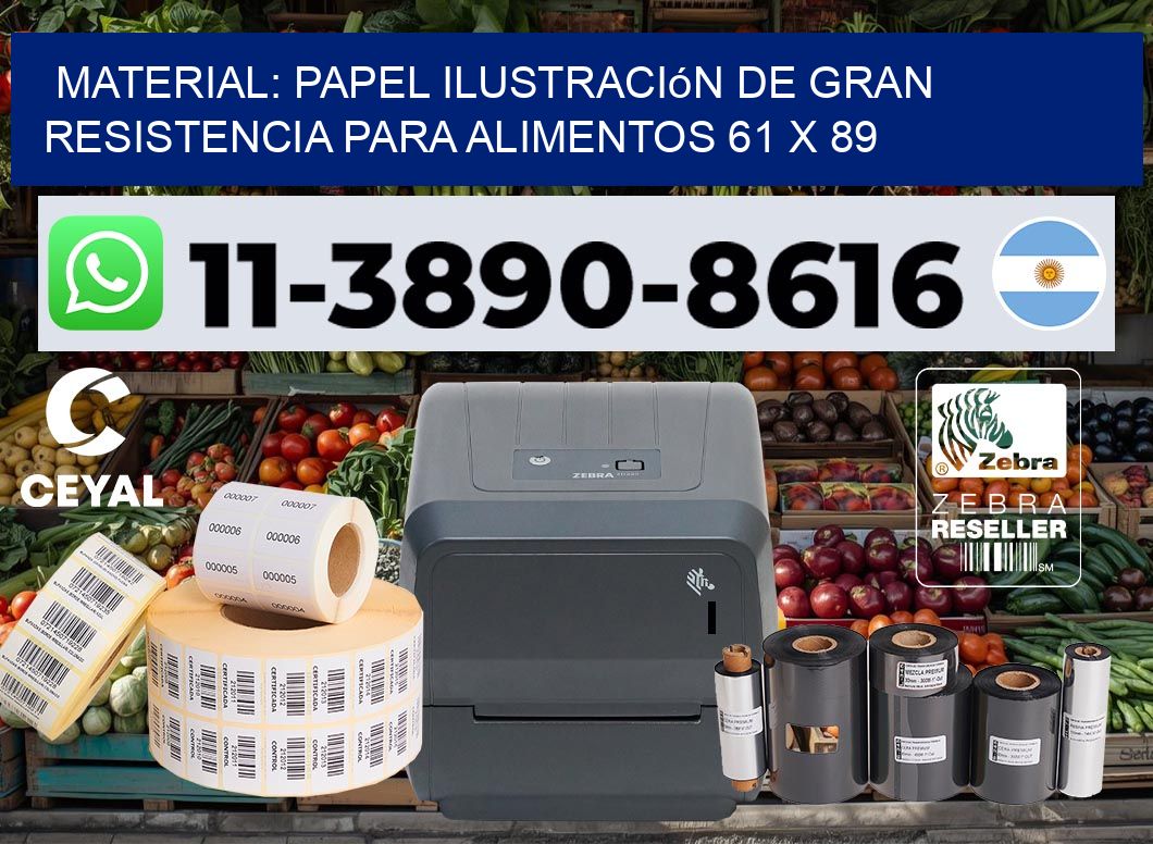 Material: papel ilustración de gran resistencia para alimentos 61 x 89