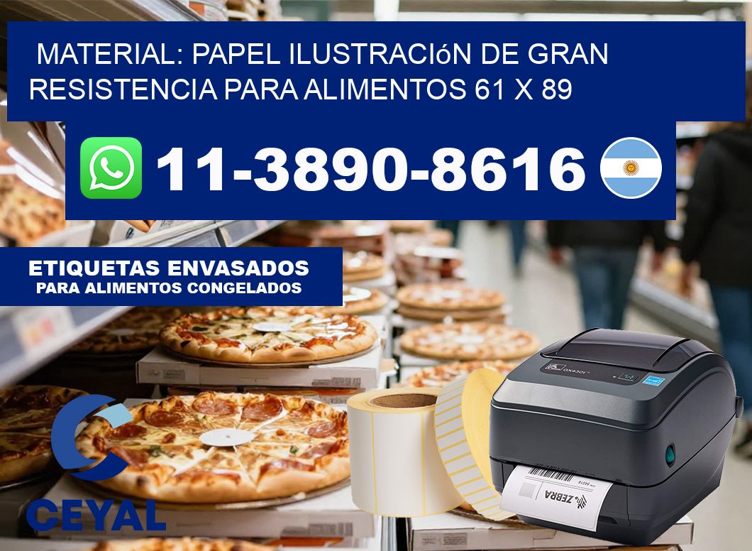 Material: papel ilustración de gran resistencia para alimentos 61 x 89