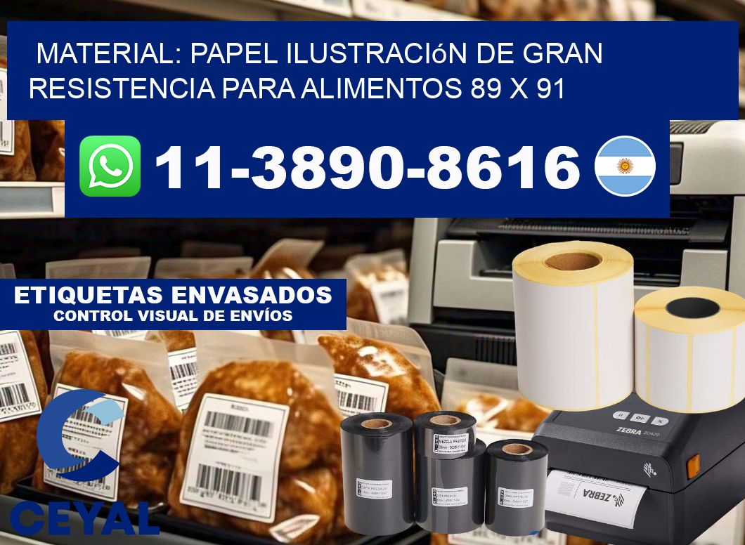 Material: papel ilustración de gran resistencia para alimentos 89 x 91