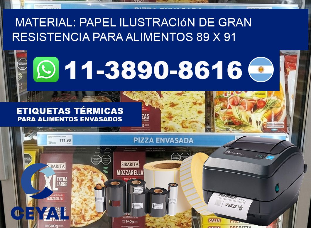 Material: papel ilustración de gran resistencia para alimentos 89 x 91