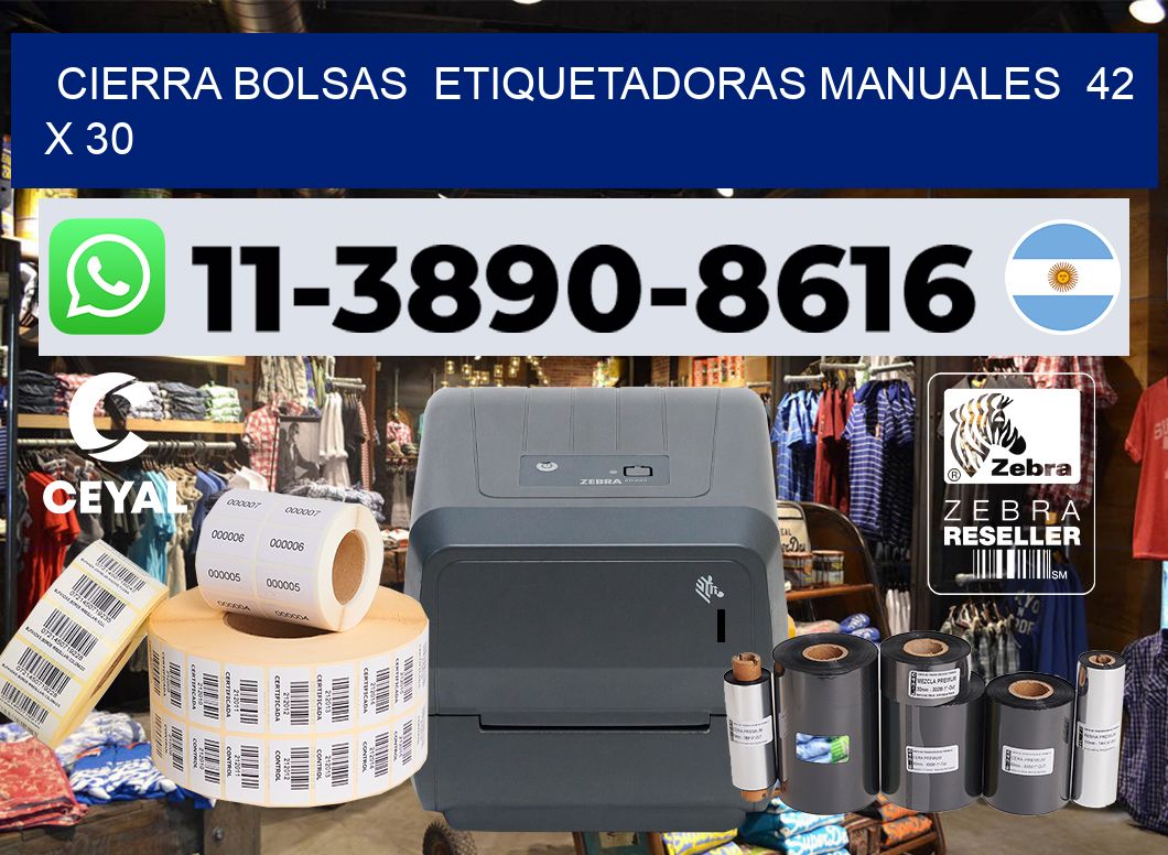 cierra bolsas  Etiquetadoras Manuales  42 x 30