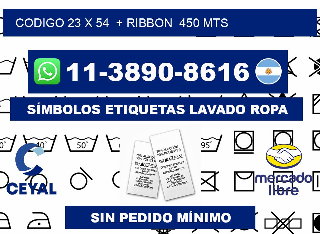 codigo 23 x 54  + ribbon  450 mts