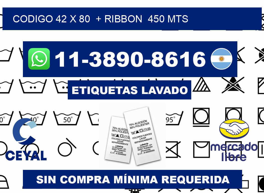 codigo 42 x 80  + ribbon  450 mts