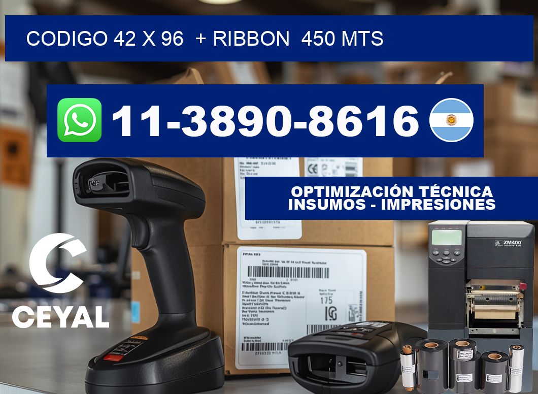 codigo 42 x 96  + ribbon  450 mts