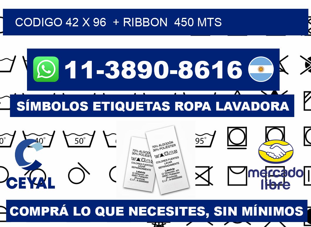 codigo 42 x 96  + ribbon  450 mts