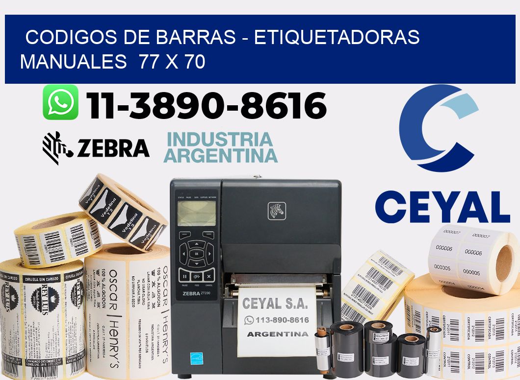 codigos de barras - Etiquetadoras Manuales  77 x 70