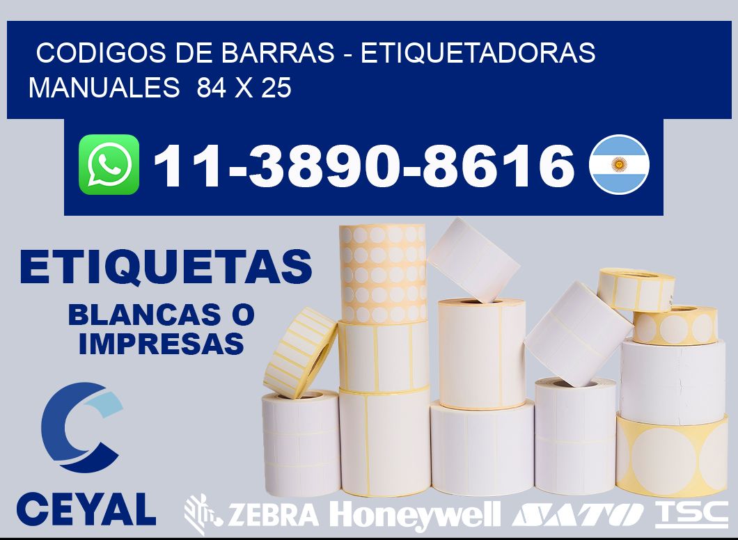 codigos de barras - Etiquetadoras Manuales  84 x 25
