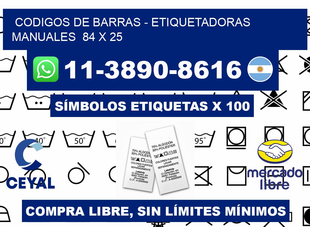 codigos de barras - Etiquetadoras Manuales  84 x 25