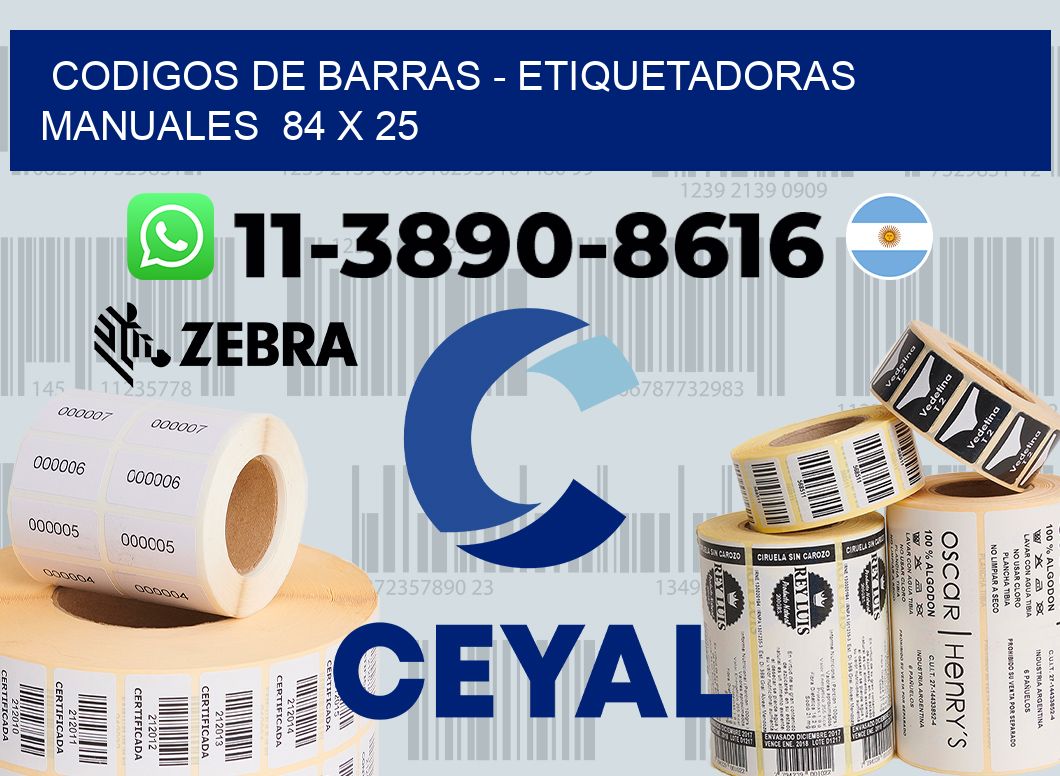 codigos de barras - Etiquetadoras Manuales  84 x 25