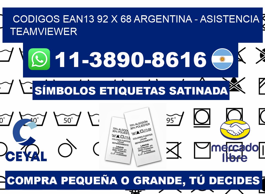 codigos ean13 92 x 68 argentina - asistencia teamviewer