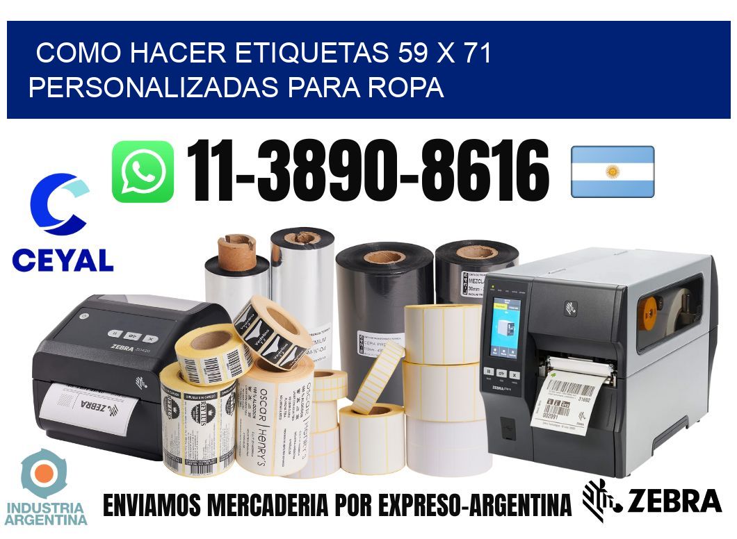 como hacer etiquetas 59 x 71 personalizadas para ropa