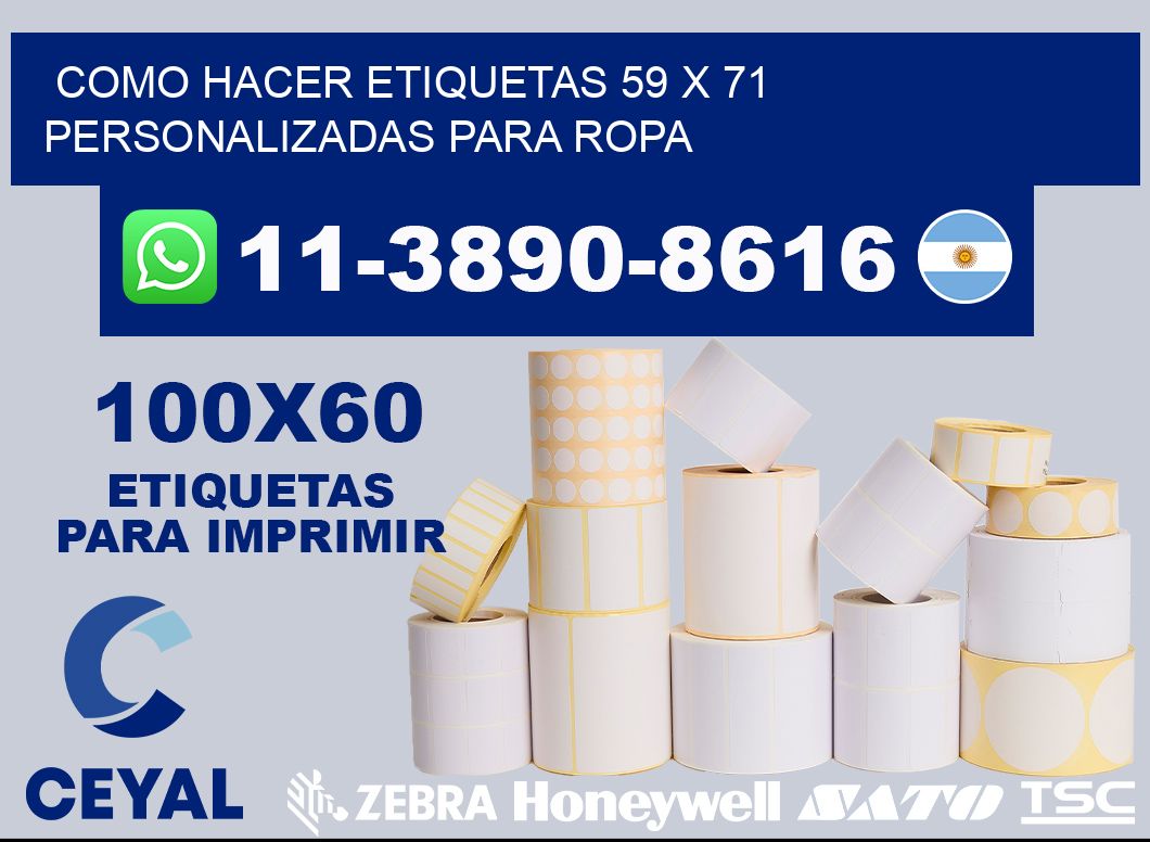 como hacer etiquetas 59 x 71 personalizadas para ropa