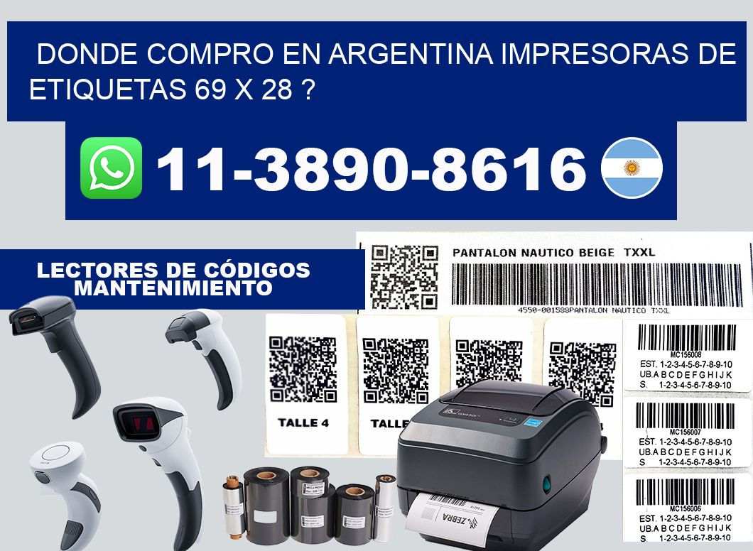 donde compro en argentina impresoras de etiquetas 69 x 28 ?
