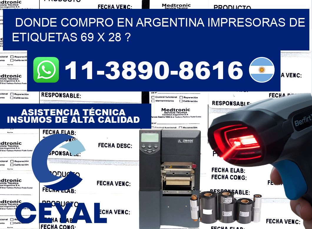 donde compro en argentina impresoras de etiquetas 69 x 28 ?