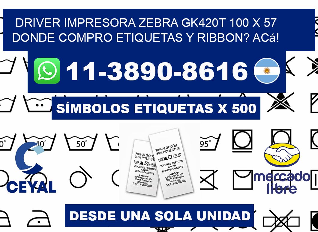 driver impresora zebra gk420t 100 x 57 Donde compro etiquetas y ribbon? Acá!