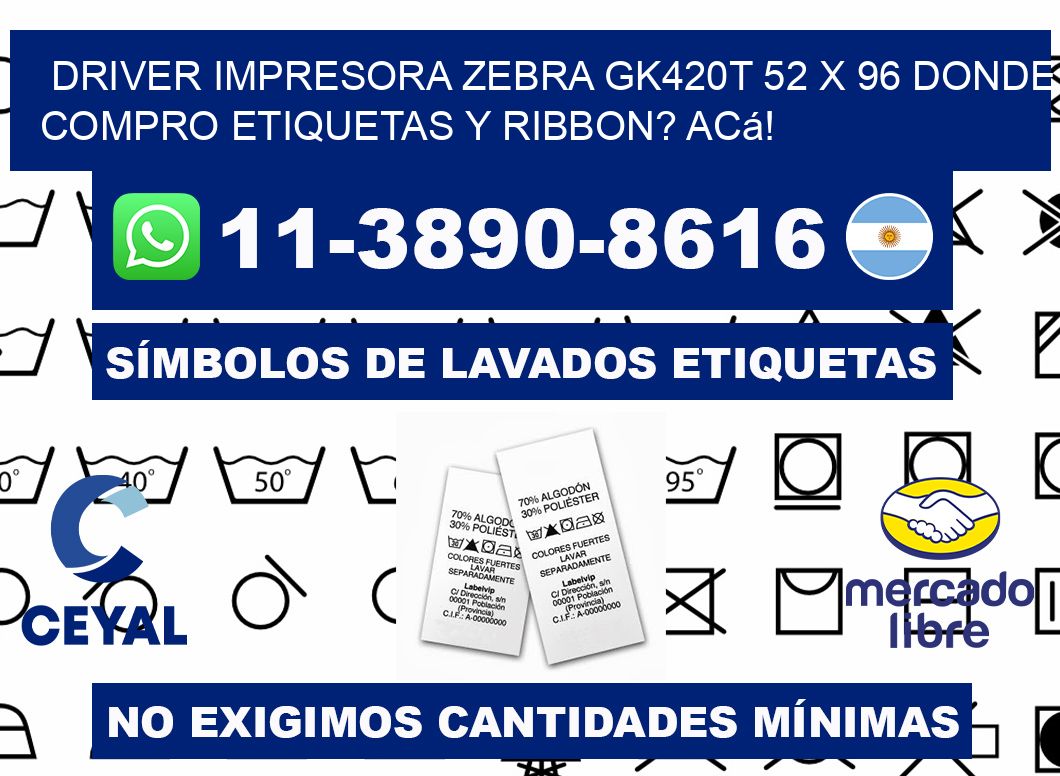 driver impresora zebra gk420t 52 x 96 Donde compro etiquetas y ribbon? Acá!