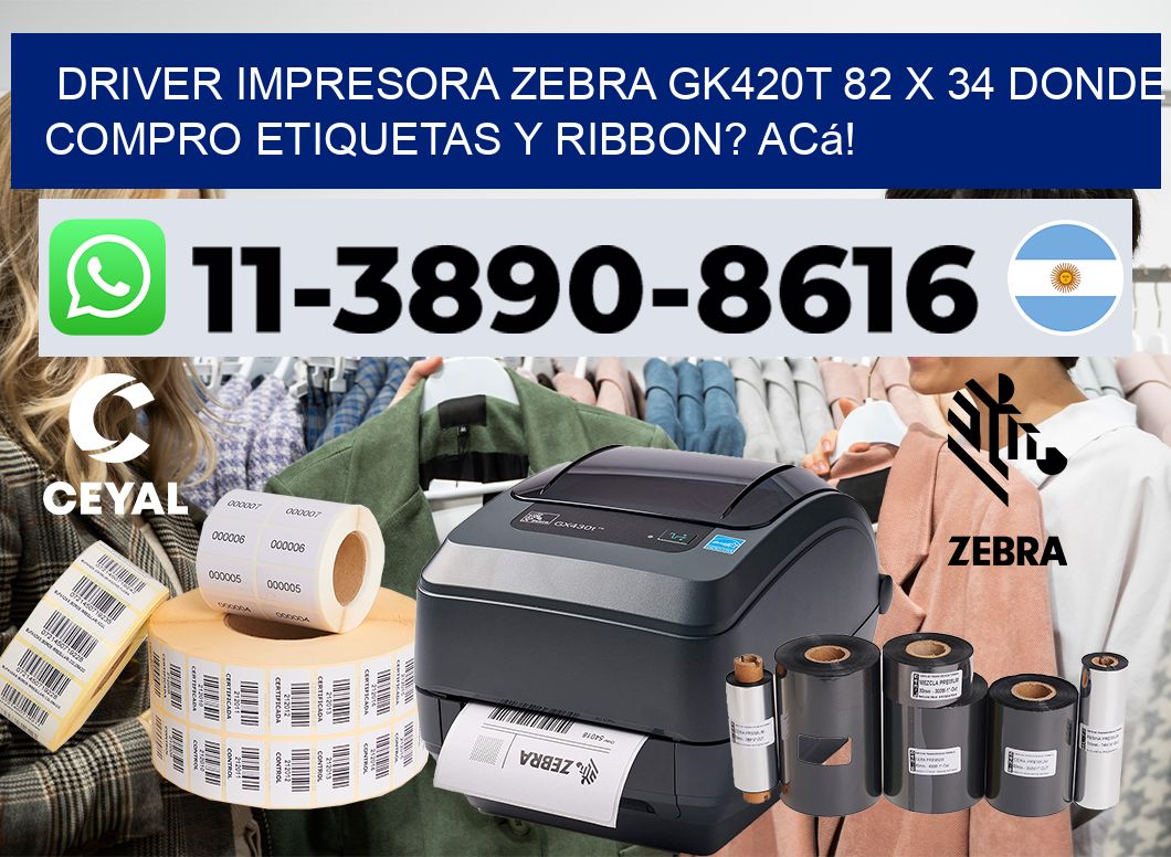 driver impresora zebra gk420t 82 x 34 Donde compro etiquetas y ribbon? Acá!