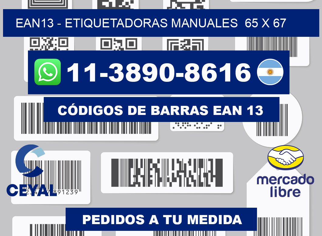 ean13 - Etiquetadoras Manuales  65 x 67