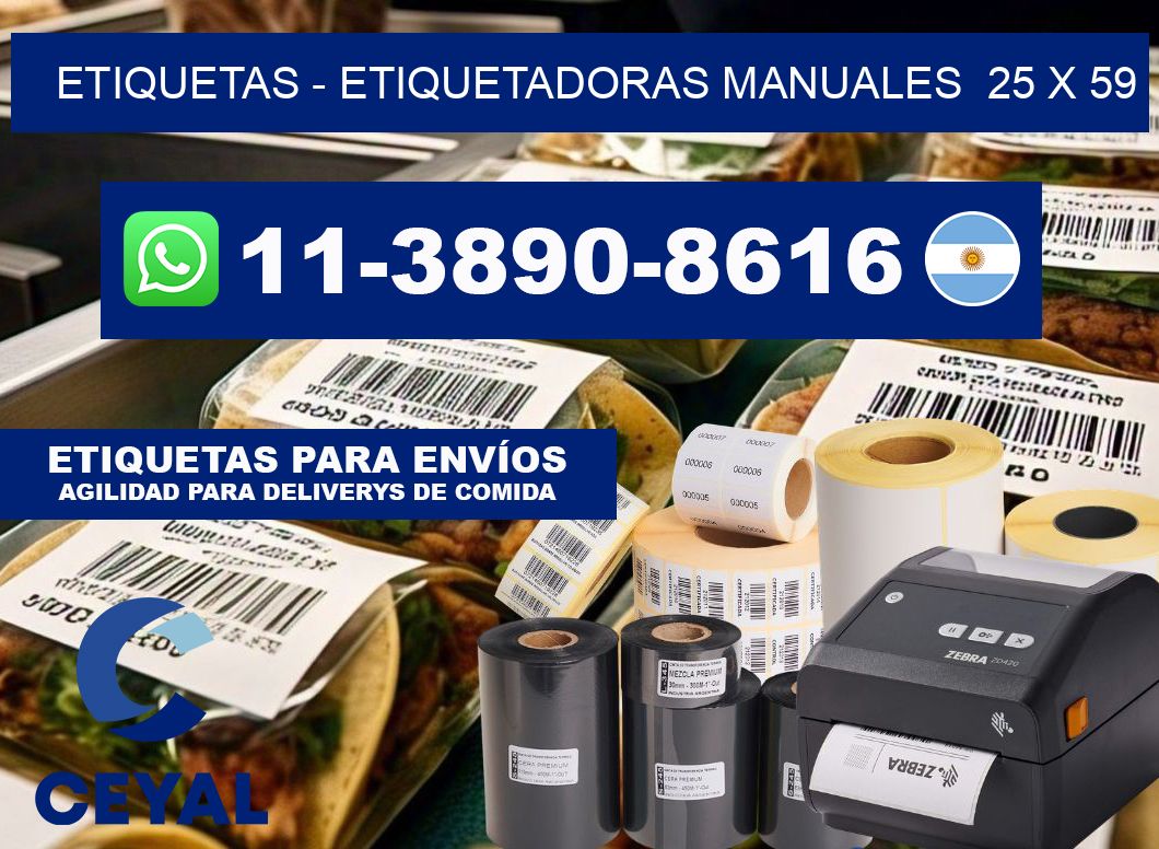 etiquetas - Etiquetadoras Manuales  25 x 59