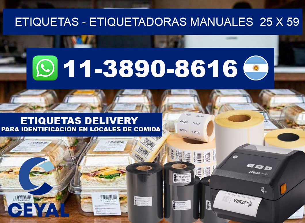 etiquetas - Etiquetadoras Manuales  25 x 59