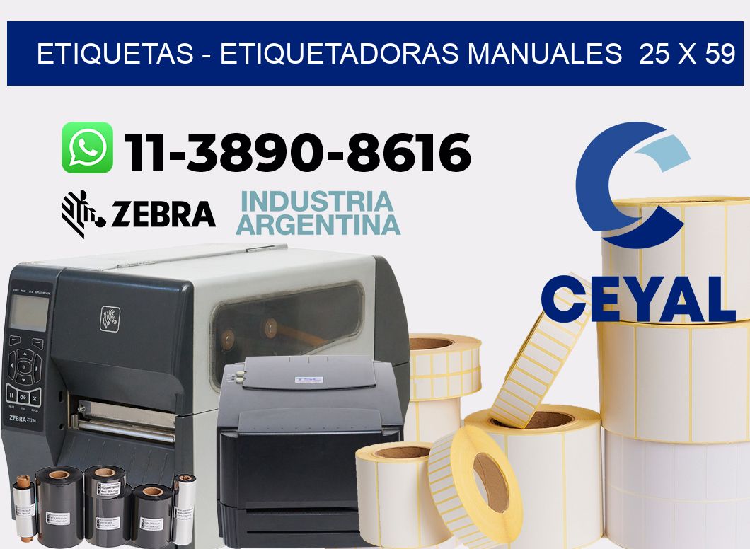 etiquetas - Etiquetadoras Manuales  25 x 59