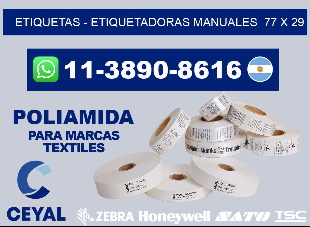 etiquetas - Etiquetadoras Manuales  77 x 29