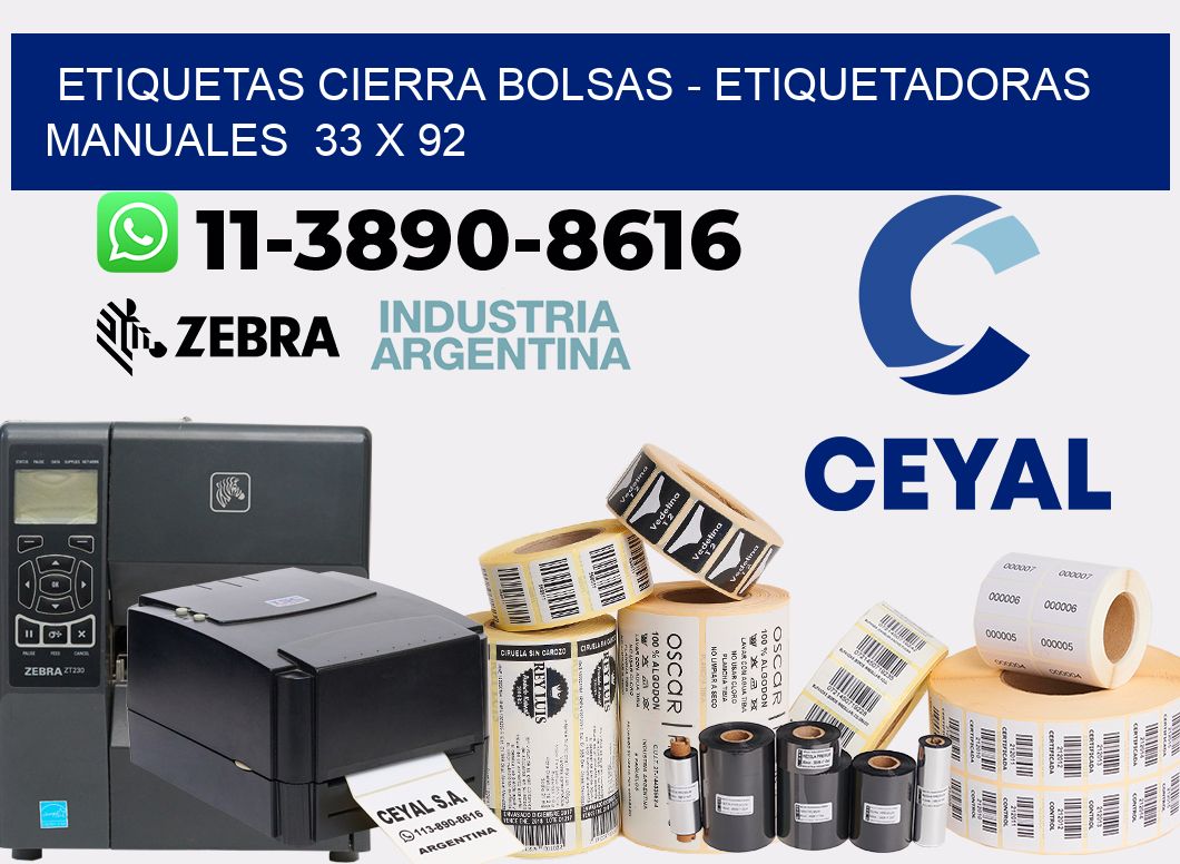 etiquetas cierra bolsas – Etiquetadoras Manuales  33 x 92