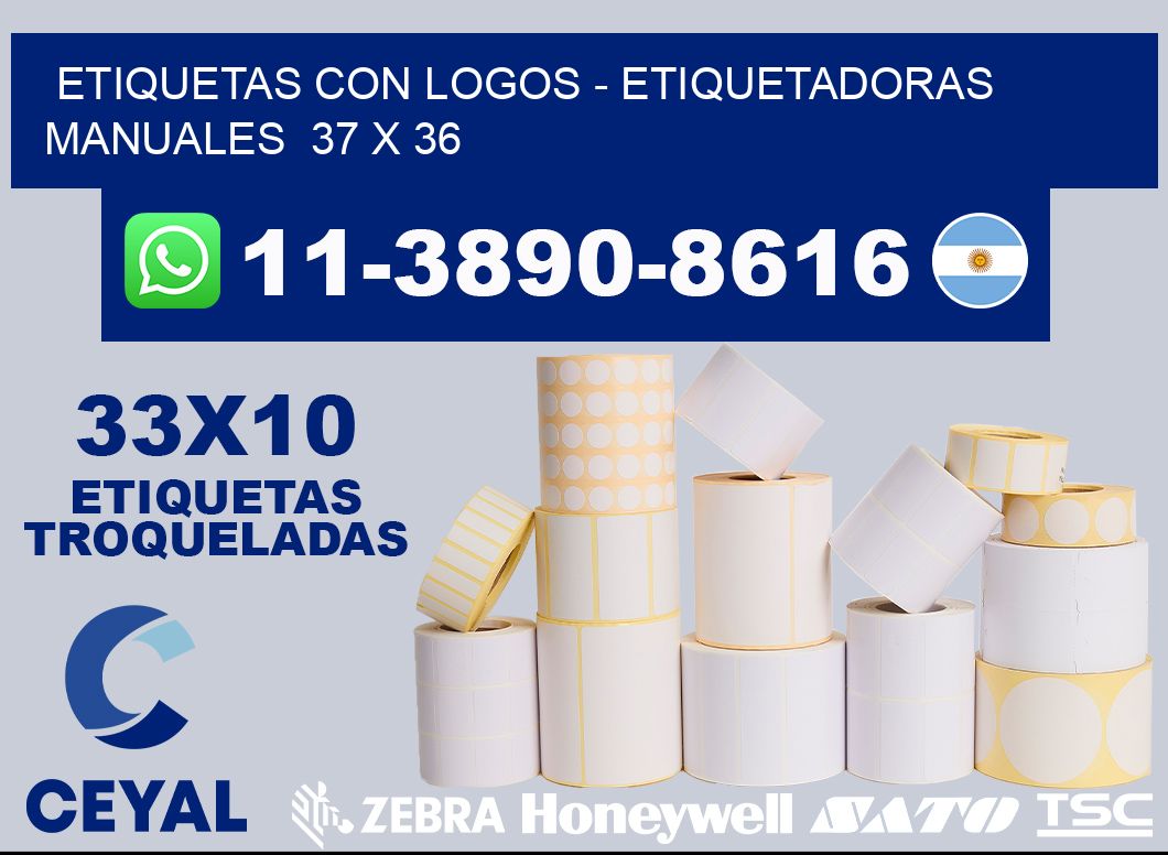 etiquetas con logos – Etiquetadoras Manuales  37 x 36