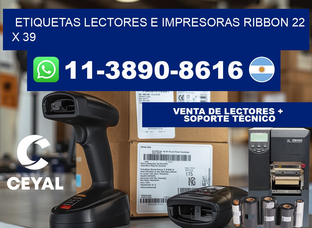 etiquetas lectores e impresoras ribbon 22 x 39
