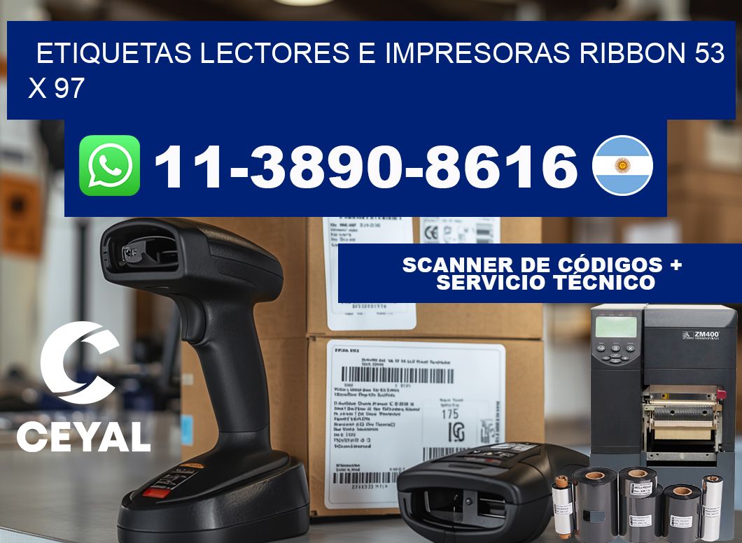 etiquetas lectores e impresoras ribbon 53 x 97