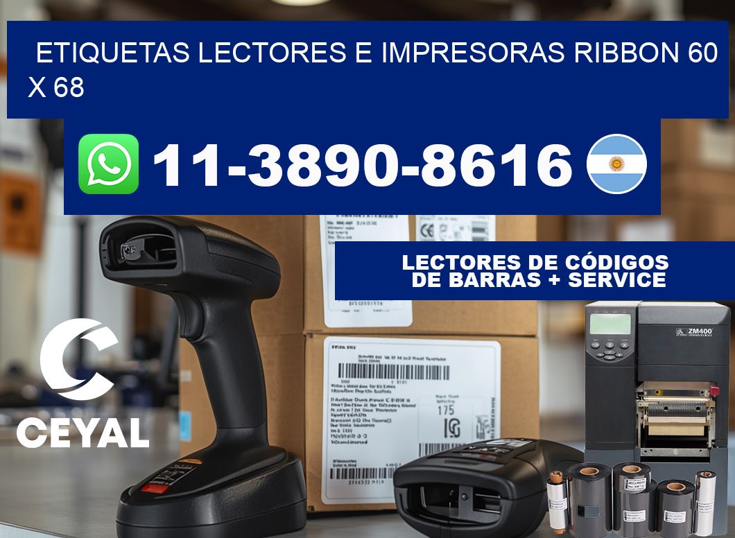 etiquetas lectores e impresoras ribbon 60 x 68