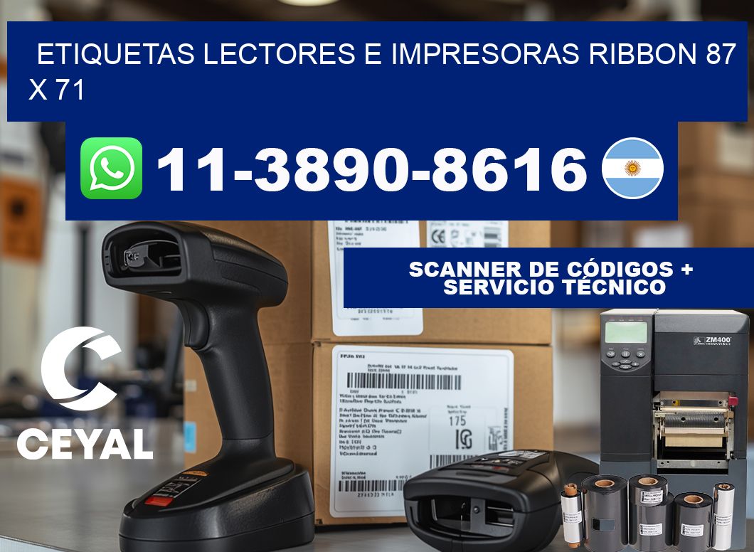 etiquetas lectores e impresoras ribbon 87 x 71
