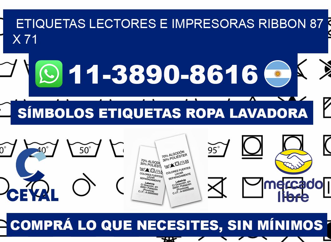 etiquetas lectores e impresoras ribbon 87 x 71