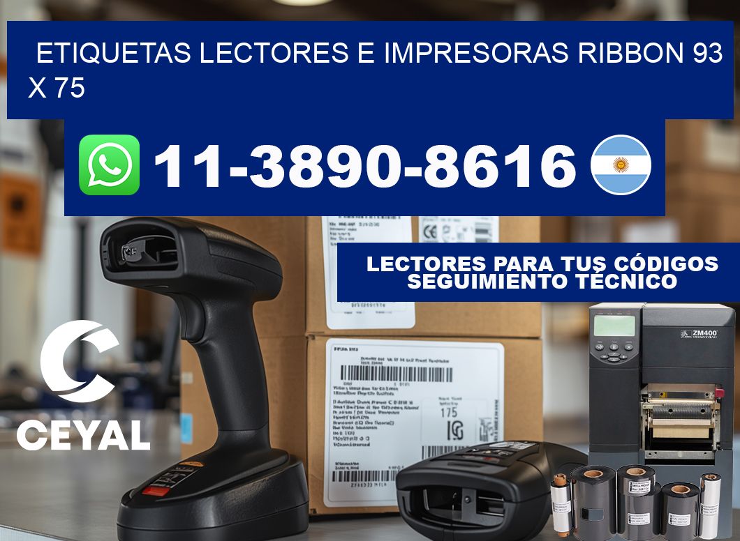 etiquetas lectores e impresoras ribbon 93 x 75