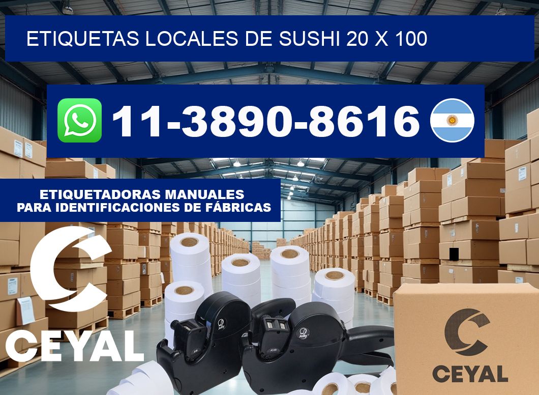 etiquetas locales de sushi 20 x 100