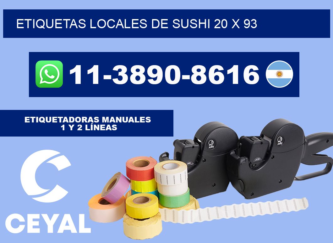 etiquetas locales de sushi 20 x 93